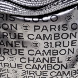 Pre Owned Chanel Dark Silver Vinyl Limited Edition Large Hobo