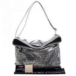 Pre Owned Chanel Dark Silver Vinyl Limited Edition Large Hobo
