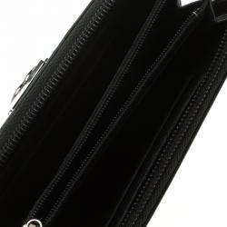 Chanel Black Chevron Leather Boy Zip Around Wallet