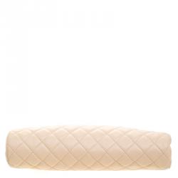 Pre Owned حقيبة كلاتش شانيل تايمليس جلد مبطنة بيج