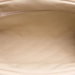 Pre Owned حقيبة كلاتش شانيل تايمليس جلد مبطنة بيج