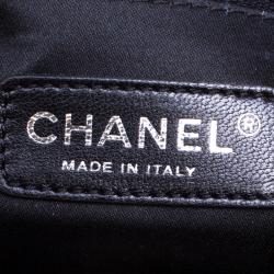 Pre Owned Chanel Black/Silver Stripe Sequins Reissue Shoulder Bag