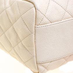 مملوكة مسبقًا حقيبة يد شانيل شوبينغ جلد كافيار مبطنة أومبريه وردية/ كري مية