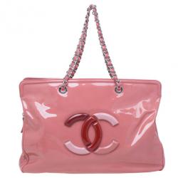 مملوكة مسبقًا Chanel Pink Patent Leather CC Lipstick Tote