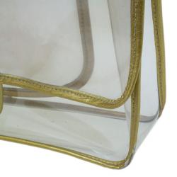 Pre Owned Chanel Gold Metallic Transparent Classic Single Flap Bag