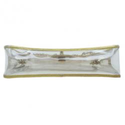 Pre Owned Chanel Gold Metallic Transparent Classic Single Flap Bag