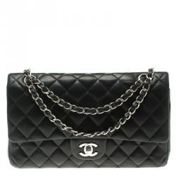 مملوكة مسبقًا Chanel Black Quilted Leather Medium Classic Double Flap Bag
