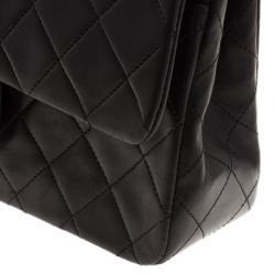 Pre Owned Chanel Black Classic Lambskin Small Double Flap Shoulder Bag