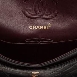 Pre Owned Chanel Black Classic Lambskin Small Double Flap Shoulder Bag