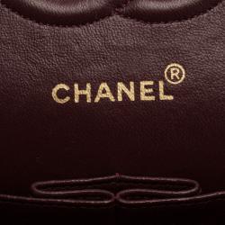 Pre Owned Chanel Black Lambskin Chevron Flap Shoulder Bag