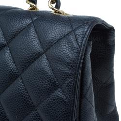 Pre Owned حقيبة شانيل كلاسيك جامبو جلد كافيار اسود بقلاب