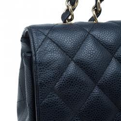 Pre Owned حقيبة شانيل كلاسيك جامبو جلد كافيار اسود بقلاب