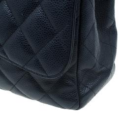 Pre Owned حقيبة شانيل كلاسيك جامبو جلد كافيار اسود بقلاب