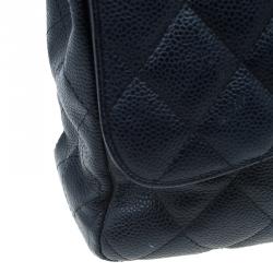 Pre Owned حقيبة شانيل كلاسيك جامبو جلد كافيار اسود بقلاب