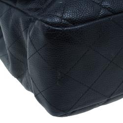 Pre Owned حقيبة شانيل كلاسيك جامبو جلد كافيار اسود بقلاب