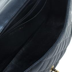 Pre Owned حقيبة شانيل كلاسيك جامبو جلد كافيار اسود بقلاب