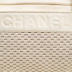 Pre Owned Chanel Cream Fabric and Leather Bowling Bag
