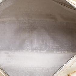 Pre Owned Chanel Cream Fabric and Leather Bowling Bag