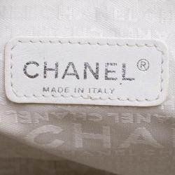 Pre Owned Chanel Cream Fabric and Leather Bowling Bag