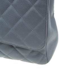 Pre Owned Chanel Grey Calfskin Classic Maxi Flap Bag
