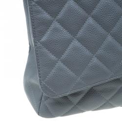 Pre Owned Chanel Grey Calfskin Classic Maxi Flap Bag