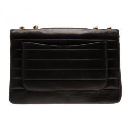 Pre Owned Chanel Black Vintage Horizontal Stitch Bag