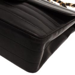 Pre Owned Chanel Black Vintage Horizontal Stitch Bag