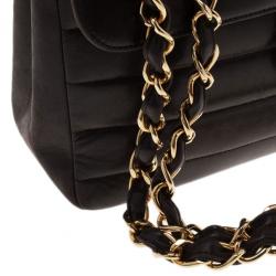 Pre Owned Chanel Black Vintage Horizontal Stitch Bag