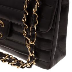 Pre Owned Chanel Black Vintage Horizontal Stitch Bag