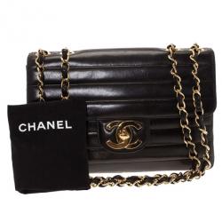 Pre Owned Chanel Black Vintage Horizontal Stitch Bag