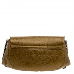 Chanel Gold Leather Halfmoon WOC Bag