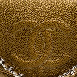 Chanel Gold Leather Halfmoon WOC Bag