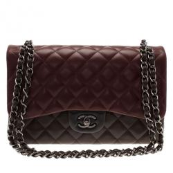 Pre Owned Chanel Tricolor Leather Paris Edinburgh Double Flap Bag