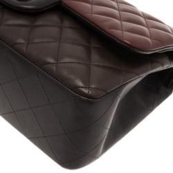 Pre Owned Chanel Tricolor Leather Paris Edinburgh Double Flap Bag