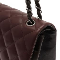 Pre Owned Chanel Tricolor Leather Paris Edinburgh Double Flap Bag