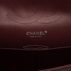 Pre Owned Chanel Burgundy Caviar Jumbo Double Flap Bag
