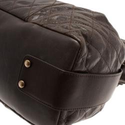 مملوكة مسبقًا Chanel Brown Calfskin and Stingray Jumbo Accordion Bag