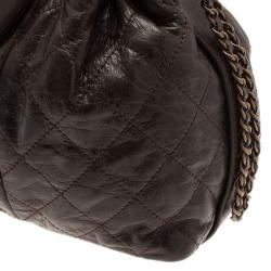 مملوكة مسبقًا Chanel Brown Calfskin and Stingray Jumbo Accordion Bag