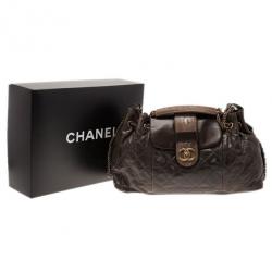 مملوكة مسبقًا Chanel Brown Calfskin and Stingray Jumbo Accordion Bag