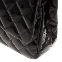 Pre Owned Chanel Black Patent Classic Double Flap Bag