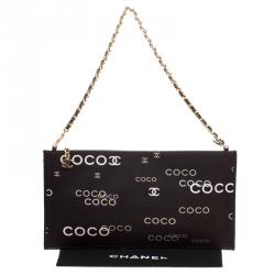 مملوكة مسبقًا حقيبة صغيرة شانيل سلسلة كوكو قماش سوداء