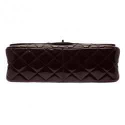 Pre Owned Chanel Burgundy Patent Leather 2.55 Reissue Double Flap Bag