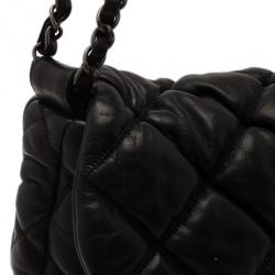 Pre Owned Chanel Black Quilted Bubble Large Flap Bag