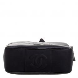 Pre Owned حقيبة كروس شانيل كاميليا فيونكة ساتان سوداء