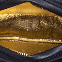 Pre Owned حقيبة كروس شانيل كاميليا فيونكة ساتان سوداء