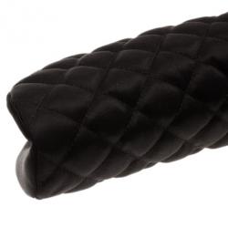 مملوكة مسبقًا حقيبة يد شانيل سوداء قماش مبطنة حواف جلد مادموزيل