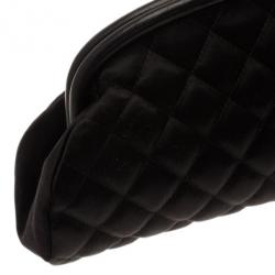 مملوكة مسبقًا حقيبة يد شانيل سوداء قماش مبطنة حواف جلد مادموزيل