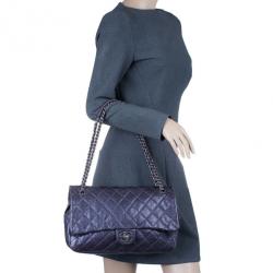 مملوكة مسبقًا Chanel Purple Coated Caviar Flap Bag