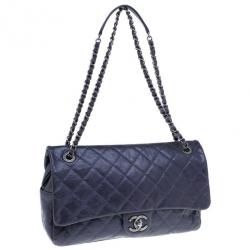 مملوكة مسبقًا Chanel Purple Coated Caviar Flap Bag