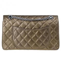 مملوكة مسبقًا حقيبة شانيل جلد ذهبي 2.55 ريسو 225 للكتف